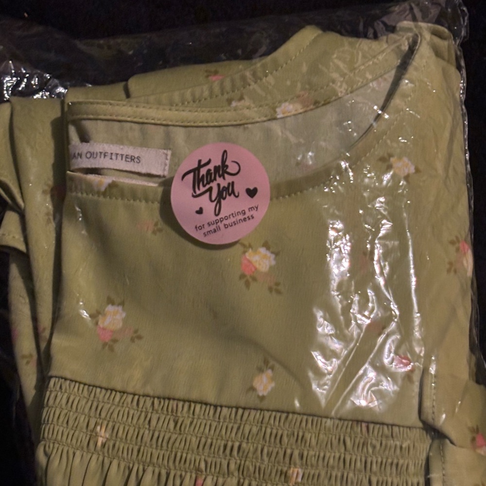 Urban Outfitters Chartreuse Floral Long Sleeve Dress - NWOT